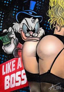 Alvin Silvrants | Scrooge Mc Duck - Like a boss - Original drawing in colour by Alvin Silvrants | Catawiki