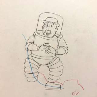 Hergé | Tintin - Original Animation Drawing of DUPONT - Explorers on the moon - (1959) | Catawiki