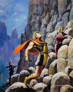 Don Lawrence - Don Lawrence - Originele gouache op board - Cover Trigië deel 3 - Stad onder vuur - (1993)