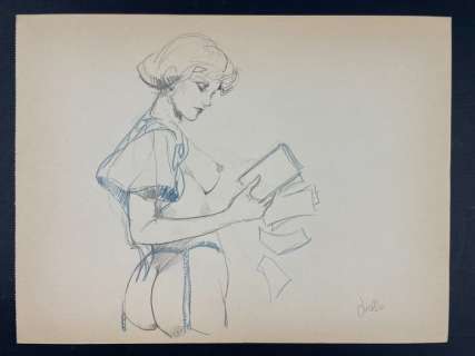 Leone Frollo | Leone Frollo - Illustrazione Originale "La Lettura" - Firmata - Page volante - Exemplaire unique | Catawiki