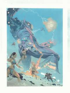Esad Ribic - Marvel Legacy #1 Europe Variant Cover - La - 1 Million Bc Avengers (Iron Fist, Odin, Black Panther, Phoenix, Ghost Rider, Agamotto, & Starbrand) Vs. a Celestial - 2018 Signed