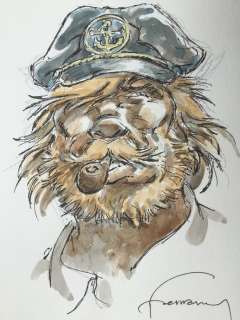 Hermann | Hermann - Dessin original couleur - Barney Jordan | Catawiki