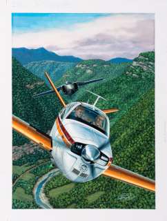 Francis Bergèse - Buck Danny - Zone interdite  Gouache et encre de Chine