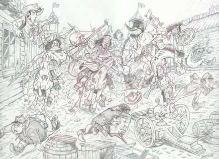 Bernat, Serrat | Bernat, Serrat - Original drawing - Lucky Luke | Catawiki