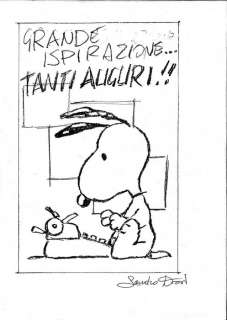 Sandro Dossi - Sandro Dossi - Peanuts - 2x disegni originali per biglietti di auguri