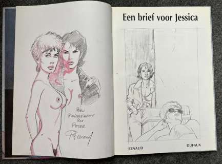 Renaud | Jessica Blandy - Een brief voor Jessica - Luxe album met paginagrote, originele tekening - Genummerd en gesigneerd - Cartonné - EO - (1997) | Catawiki