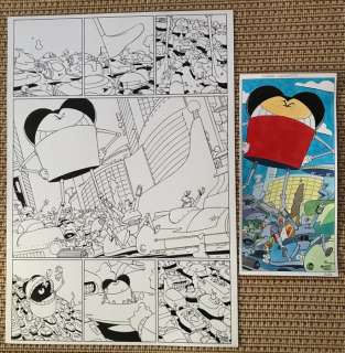 Torres, Daniel | Torres, Daniel - Original page + original colour drawing - Cosmo el robot - Cosmo gigante - (2002/2020) | Catawiki