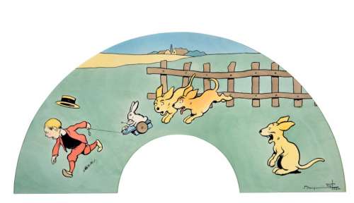 Rabier, Benjamin - EVENTAIL MAGASIN DU LOUVRE Encres de couleur pour une