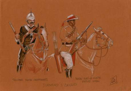 Ramaïoli - Lot 357 - Zoulouland, dessin original à l’encre de chine et aux crayons de couleurs.