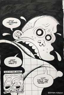 Peter Bagge - 43 X 28 Cm. | Peter Bagge - Junior #5 - Peter Bagge - HATE Cover - Exemplaire unique - (2000) | Catawiki