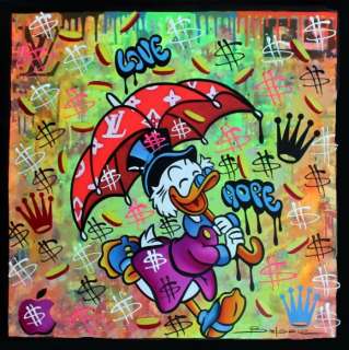 Brisan Gabriel | Happy Day Duck - Signed Original Acrylic on canvas by Brisan Gabriel - 50 x 50 cm - (2022) | Catawiki
