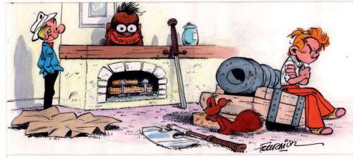 Fournier, Jean Claude | Spirou et Fantasio Illustration originale à l’encre | Cornette de St Cyr