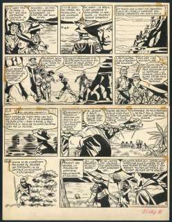 Victor Hubinon - Planche originale, numérotée 72, publiée dans Pilote n°276 du 4 février 1965 - La Piste de l‘Ivoire - Tiger Joe