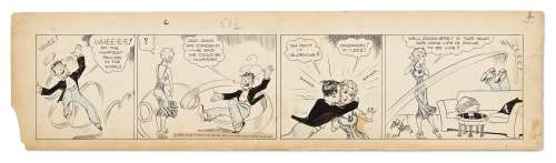 Chic Young Hand-Drawn ’’Blondie’’ Comic Strip From 1932 -- Dagwood & Blondie Get Consent to Marry! | Nate Sanders