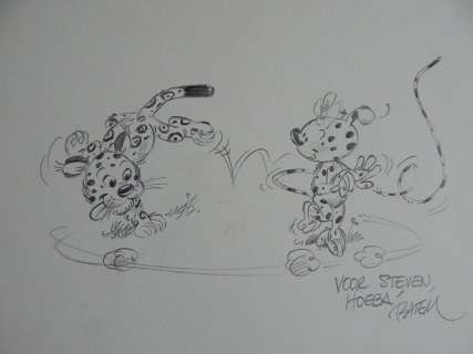Batem | Original dedication drawing  - Marsupilami  - | Catawiki