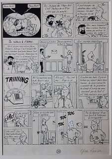 Yves Rodier - Tintin et l‘Alph-Art - Planche originale (p.35) - Yves Rodier - Page volante - (1982)