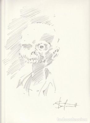 Sketch Steve Yeowell (Skull) firmado dedicatoria.