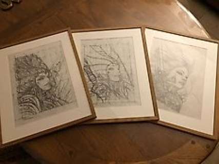 Juan Gimenez | Gimenez, Juan - Ensemble de 3 dessins originales - Étude de personnages - La caste des Méta-Barons | Catawiki