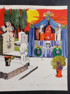 Mauro Rostagno | Mauro Rostagno - Alice: il teatrino degli Horrori - Illustrazione di retrocopertina - Page volante - Exemplaire unique | Catawiki