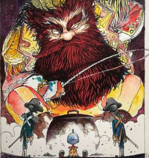 Massimiliano Frezzato | Massimiliano Frezzato “Mangiafuoco e Pinocchio” / esecutivo prova di stampa acquerellata a mano - (2008) | Catawiki