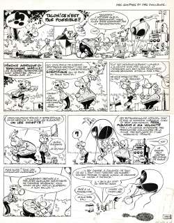 Greg | Achille Talon, Des gouttes et des douleurs, double planche originale à l’encre de chine. | Septimus