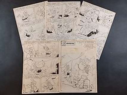 Tiberio Colantuoni | Tiberio Colantuoni - 12x tavole originali - storia completa "Abelarda e la pesca alla trota" | Catawiki