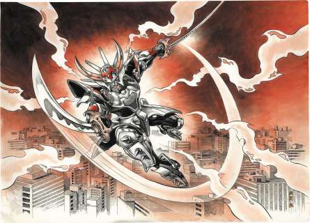 Masami Watanabe Handwritten copyright color manuscript "Ronin Warriors (Yoroiden Samurai Trooper)" | Mandarake (Big Web)