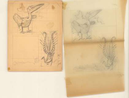 Carlson- Original Pencil Drawing (3pcs) | Russ Cochran