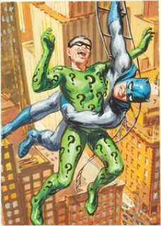 Norman Saunders and Bob Powell Batman Trading Card Third Series "Blue Bat" #37B "Riddler on -