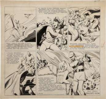 Austin Briggs Flash Gordon Sunday Comic Strip Original Art, dated 7-23-44 (King Features Syndicate, 1944). This -