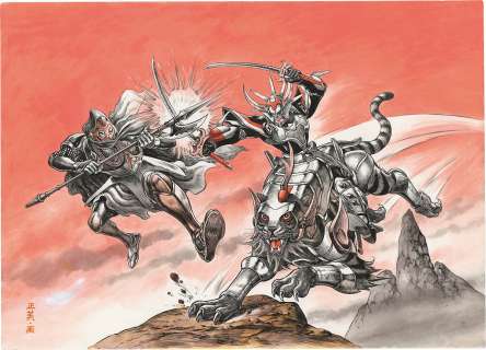 Masami Watanabe Hand-Drawn Color Illustration "Gaiden Samurai Trooper" | Mandarake (Big Web)