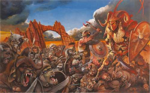 Chris Achilleos Battle at Red Arch Painting Original Art (1990). Chris Achilleos is a world renowned artist and -