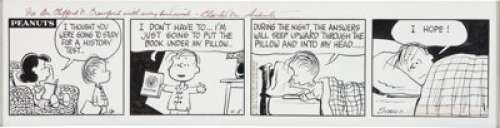 Charles Schulz Peanuts Linus and Lucy Daily Comic Strip Original Art dated 4-5-68 (United Feature Syndicate, - | Heritage