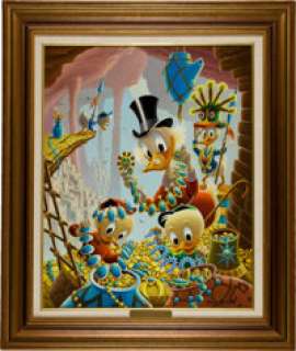 Carl Barks First National Bank of Cibola Oil Painting Original Art (c. 1987). Based on his 1954 saga for Uncle - | Heritage