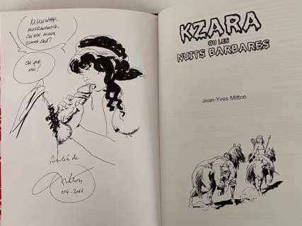 Jean-Yves Mitton | Kzara ou Les nuits barbares TL - Dessin érotique dédicacé de Jean-Yves Mitton - EO - (2011) | Catawiki