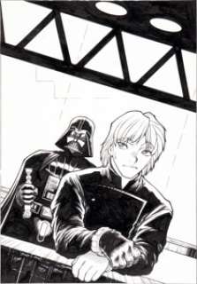 Adam Warren Star Wars: Return of the Jedi #3 Manga Cover Original Art (Dark Horse, 1999). Darth Vader and Luke -