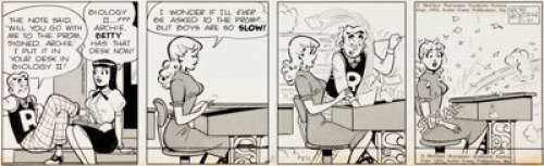 Bob Montana Archie Daily Comic Strip Original Art dated 5-21-53 (McClure Newspaper Syndicate, 1953). Poor Betty -- - | Heritage