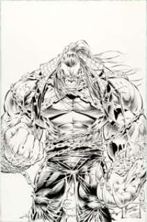 Dale Keown and Billy Tan Pitt #10 Back Cover Original Art (Full Bleed Studios, 1996). Pitt, the human/alien hybrid, -