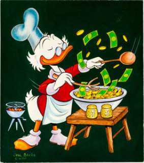 Carl Barks Uncle Scrooge #43 Hand-Painted Cover Original Art (Gold Key, 1963). Here‘s something we‘ve never seen -