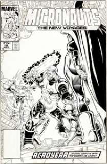 Keith Pollard and Mark McKenna Micronauts: The New Voyages #18 Cover Original Art (Marvel, 1986). Acroyear makes -