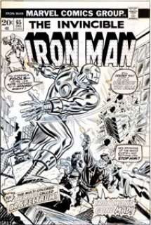 John Romita Sr. and Mike Esposito Iron Man #65 Cover Original Art (Marvel, 1973). Face Front, Shellhead fans -- - | Heritage