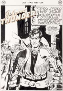 Gil Kane and Frank Giacoia All-Star Western #100 "Two Guns For Johnny Thunder!" Splash Page -