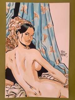 Meynet, Félix | Meynet, Félix - Dessin original couleur - Odalisque | Catawiki