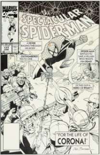 Sal Buscema Spectacular Spider-Man #177 Cover Original Art (Marvel, 1991). Spider-Man, outnumbered ten-to-one, - | Heritage