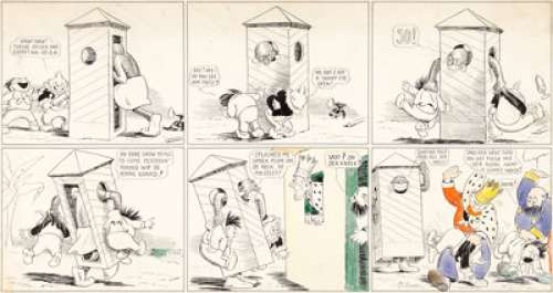 Rudolph Dirks The Captain and the Kids Partial Sunday Comic Strip (United, c. 1920). Undated lower half of -