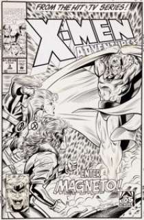 Andrew Wildman and Robert Campanella X-Men Adventures #3 Cover Storm, Rogue, and Magneto Original Art -