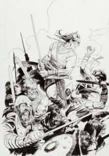 Massimo Carnevale Conan the Barbarian #13 Cover Original Art (Dark Horse, 2013). Ink over graphite on heavy -
