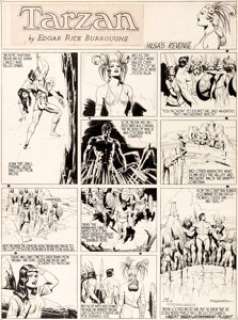 Burne Hogarth Tarzan #606 Sunday Comic  Strip Original Art dated 10-18-42 (United Feature Syndicate,  1942)....
