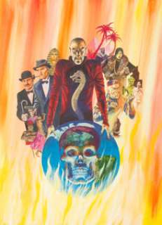 Gray Morrow - Fu Manchu Painting Original Art (undated). A wonderful image of Sax Rohmer‘s crime lord bad -