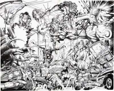 Barry Windsor-Smith and John Floyd Wildstorm Rising #1 Double Page Splash Pages 4-5 Original Art (Image, 1995)....